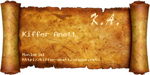 Kiffer Anett névjegykártya