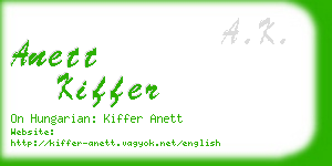 anett kiffer business card
